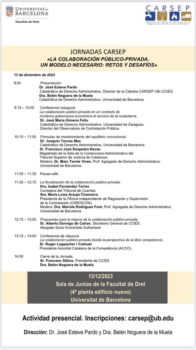🗣️ El presidente de la ACCO, Roger Loppacher, ha clausurado las Jornadas <a href="/CARSEP_UB_CCIES/">CARSEP_UB_CCIES</a> sobre colaboración público-privada (CPP) y ha destacado la importancia de que las decisiones públicas vinculadas a este ámbito no obvien el análisis de #competencia.