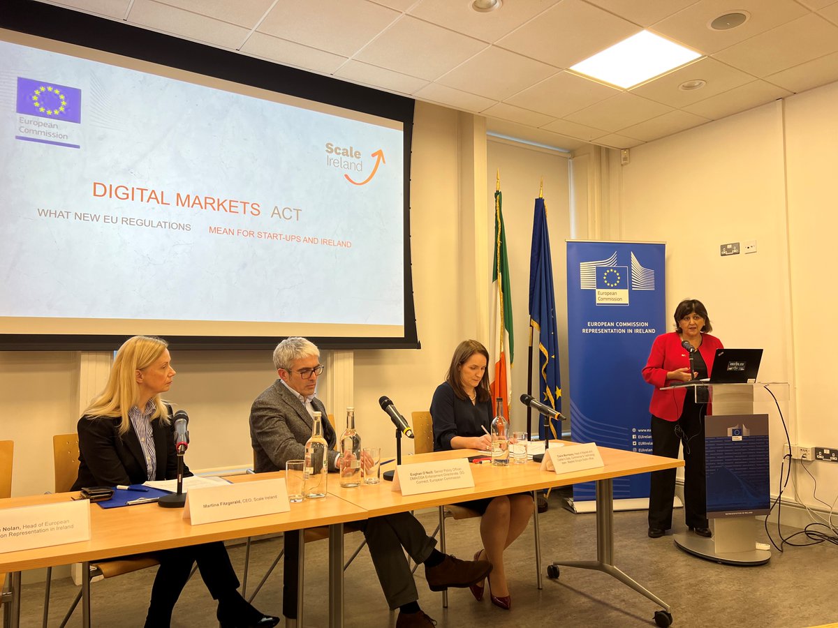With the #DigitalServicesAct and the #DigitalMarketsAct, the EU 🇪🇺 has become the 1st jurisdiction in the world where online platforms no longer set their own rules. They are now regulated entities in the same way financial institutions are: @Babsmaylou @ScaleIreland #DigitalEU