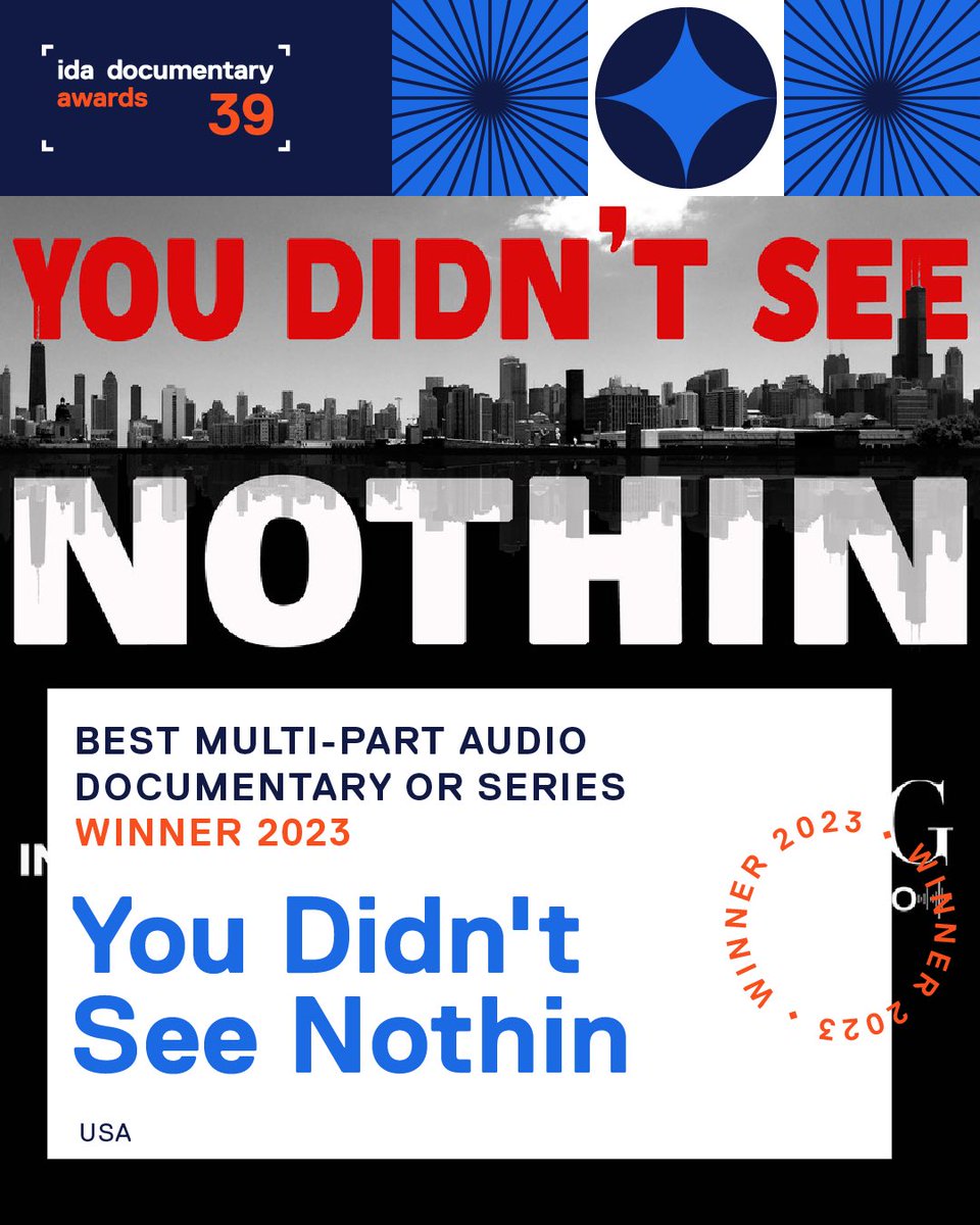We’re happy to share that the @idaorg selected You Didn’t See Nothin as the best multi-part audio or documentary series of the year! Stream all episodes of You Didn’t See Nothin at the link in our bio or wherever you get your podcasts.