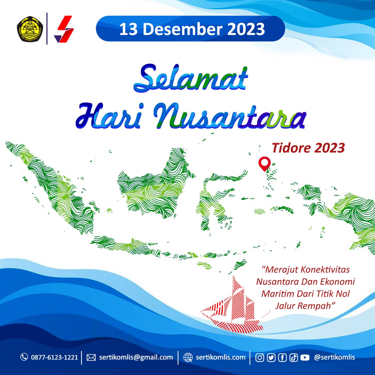 Selamat Hari Nusantara
13 Desember 2023

'Merajut Konektivitas Nusantara Dan Ekonomi Maritim Dari Titik Nol Jalur Rempah.”

#HariNusantara #Tidore2023 #Tidore #rempah #13Desember #infogatrik #ketenagalistrikan #sertifikasikompetensi