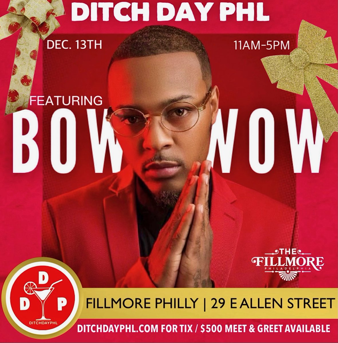 #TONIGHT 🎁 Holi-Ditch Day PHL Featuring @smoss (21+ Event) ⏰ Box Office: 9A| Doors & Event: 11A 🎫 Tickets available: livemu.sc/3GLz1ms