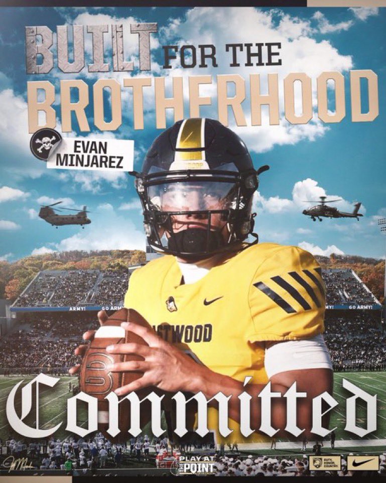 Evan Minjarez 3 ★ QB (@minjarezevan) on Twitter photo I am beyond blessed and excited to announce that I have COMMITTED to the United States Military Academy at West Point! #GoArmy #BEATnavy <a href="/ArmyWP_Football/">Army Football</a> <a href="/EastwoodSports/">Eastwood Performance & Athletics Network</a> <a href="/EHSCoachLopez/">Julio Lopez</a> <a href="/CoachJeffMonken/">Jeff Monken</a> <a href="/Coach_Leake/">Austin Leake</a> <a href="/Coach_Worley/">Cody Worley</a> <a href="/thatchercoach/">Drew Thatcher</a> <a href="/MikeViti/">Mike Viti</a> <a href="/Prep1USA/">PREP1</a> I am beyond blessed and excited to announce that I have COMMITTED to the United States Military Academy at West Point! #GoArmy #BEATnavy <a href="/ArmyWP_Football/">Army Football</a> <a href="/EastwoodSports/">Eastwood Performance & Athletics Network</a> <a href="/EHSCoachLopez/">Julio Lopez</a> <a href="/CoachJeffMonken/">Jeff Monken</a> <a href="/Coach_Leake/">Austin Leake</a> <a href="/Coach_Worley/">Cody Worley</a> <a href="/thatchercoach/">Drew Thatcher</a> <a href="/MikeViti/">Mike Viti</a> <a href="/Prep1USA/">PREP1</a>