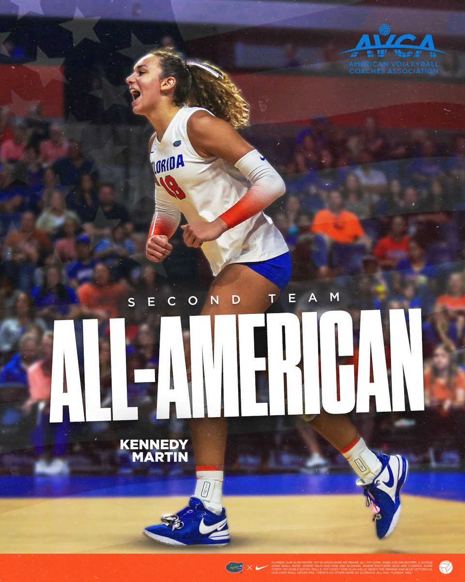 Continuing to make 𝗛𝗘𝗥story. Kennedy Martin becomes just the fourth Florida freshman to be on AVCA All-American Team! #GoGators