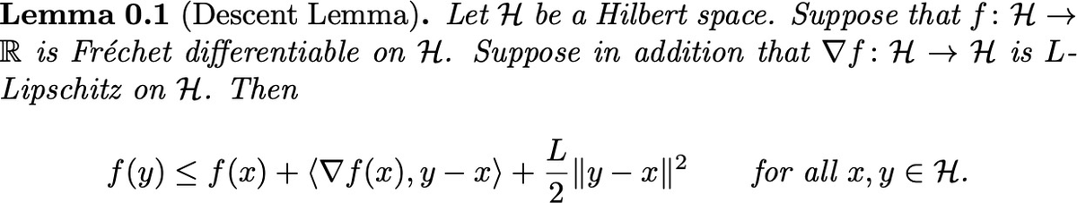 Next formalization: the Descent Lemma.

Discovered a new proof (to me, at least) that made this one easier to formalize.

1/n