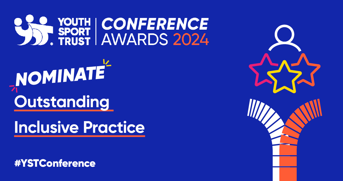 The Youth Sport Trust Awards 2024 are open for nominations!

Nominate a setting for the 'Outstanding Inclusive Practice' Award before 18 December🏆

youthsporttrust.org/ystawards2024 

#YSTAwards #YSTConference