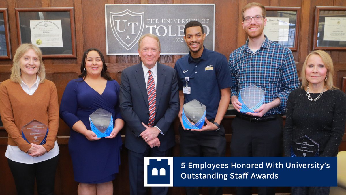 Congratulations to Kathy Diegel, Aleiah Jones, Jason Sandridge, Craig Jeffries and Tamara Golkiewicz – the five employees honored with the University’s Outstanding Staff Awards. Thank you for your work supporting our students. ➡️ myut.link/lkz
