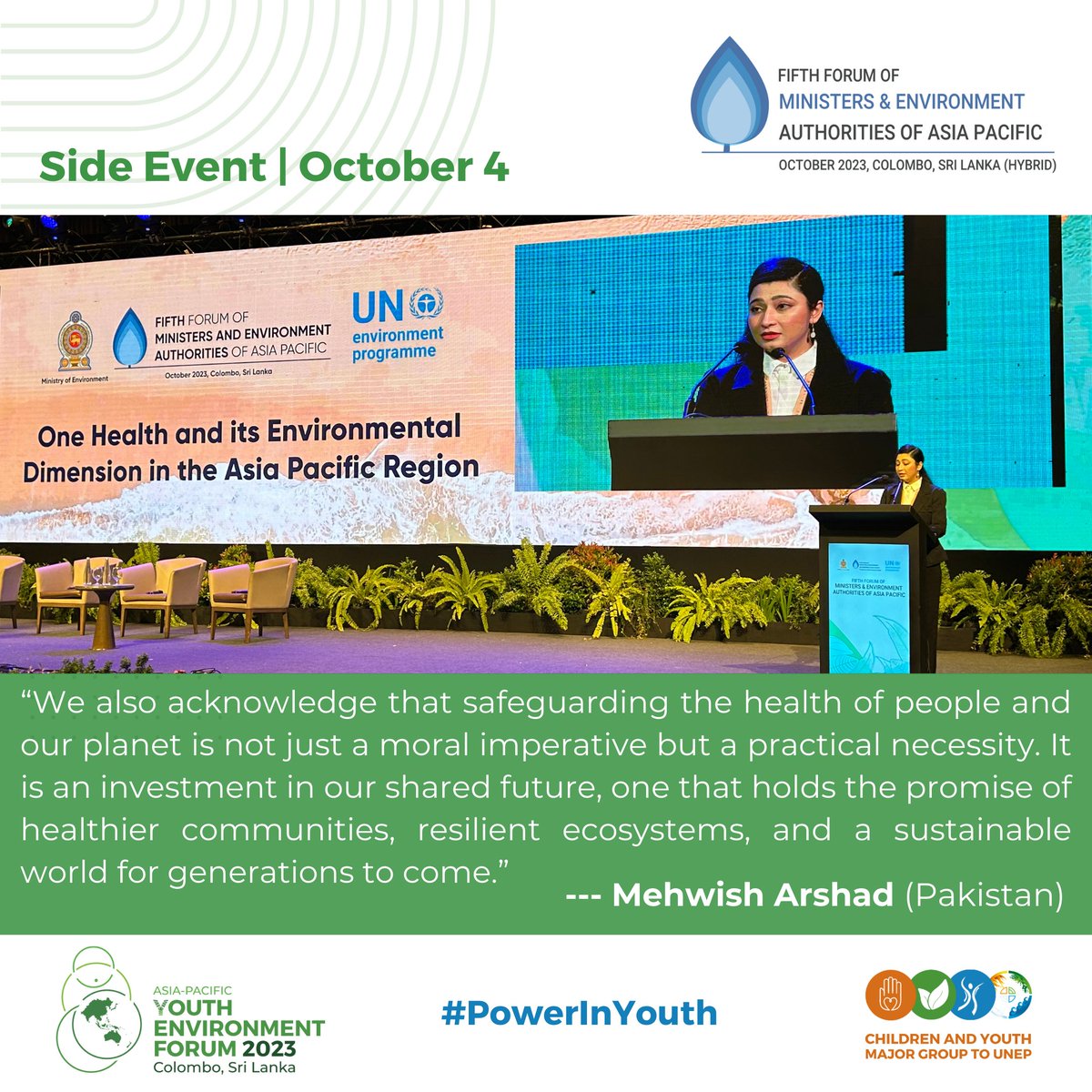 "We also acknowledge that Safeguarding the Health of people and our Planet is not just a moral imperative but a practical necessity. It is an investment in our shared future, one that holds the promise of Healthier Communities, Resilient Ecosystems, and a Sustainable World"
