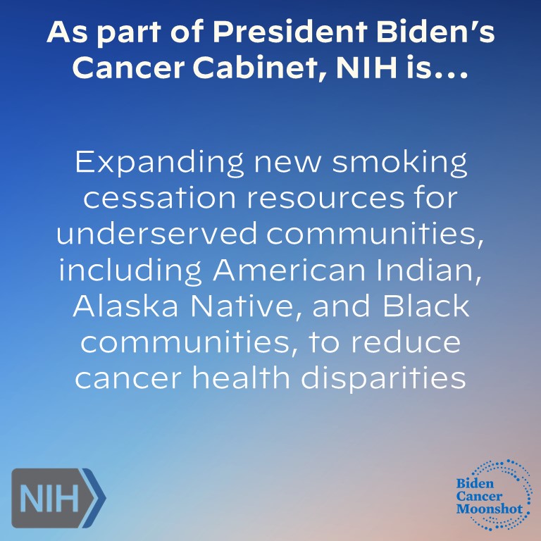 As part of the #BidenCancerMoonshot, #NIH is dedicated to helping address health equity by increasing access to interventions known to prevent common cancers. We’re proud to join this national effort to reduce the cancer death rate by 50% over the next 25 years.
