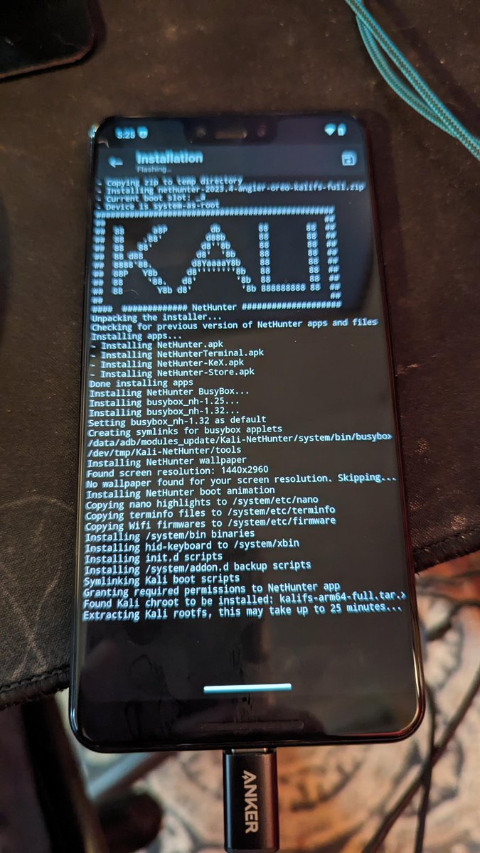 So I got Kali Nethunter installed on my Pixel 3XL. This was not easy, but I learned A LOT: unlocking bootloaders, bootloops, loading images from recovery, scrcpy, Lineage, TWRP, Magisk, and much more! Now, what to do with it? Hrm...