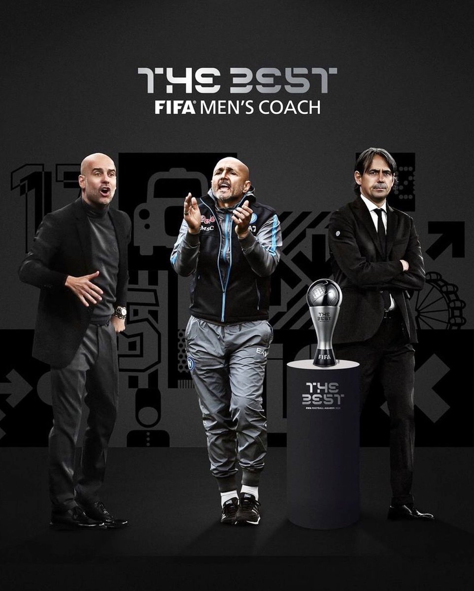 FIFA The Best have picked the following three as the final candidates for the official 2023 Award ⤵️✨

🇪🇸 Pep Guardiola
🇮🇹 Simone Inzaghi
🇮🇹 Luciano Spalletti