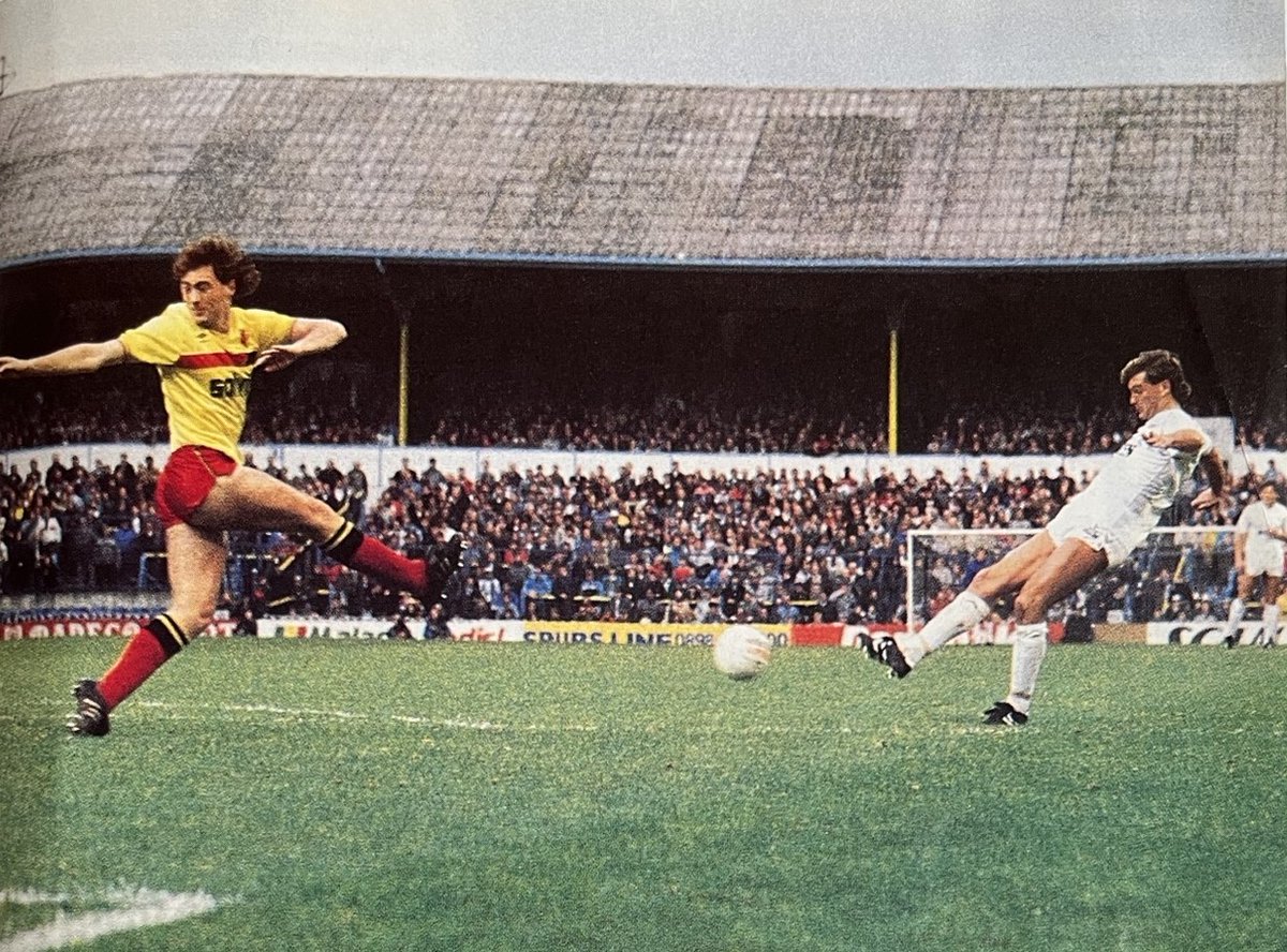 FDbookTHFC's tweet photo. #OTD in 1986 ⚽️
Spurs 2-1 Watford
Hoddle gets his first league goal of the season and Gough leaps unmarked to head home his first goal for the club. Ex-Spur Mark Falco grabs a consolation for his new team as Spurs take all 3 pts at WHL. COYS!
24h later, they flew out to Bermuda🌞 https://t.co/wCTfV88xaO