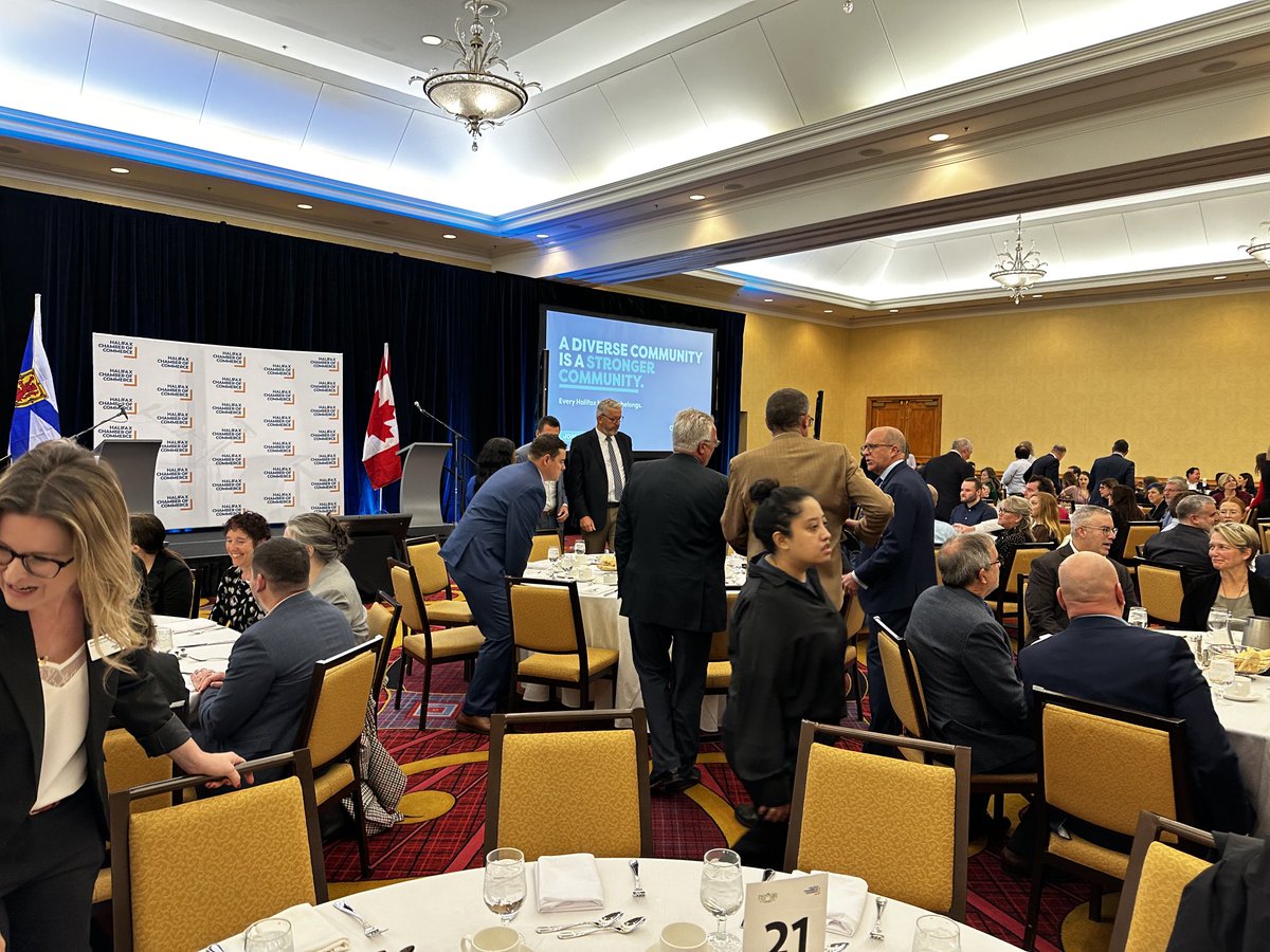Great crowd today for the Halifax Chamber of Commerce luncheon with Nova Scotia Housing Minister John Lohr.