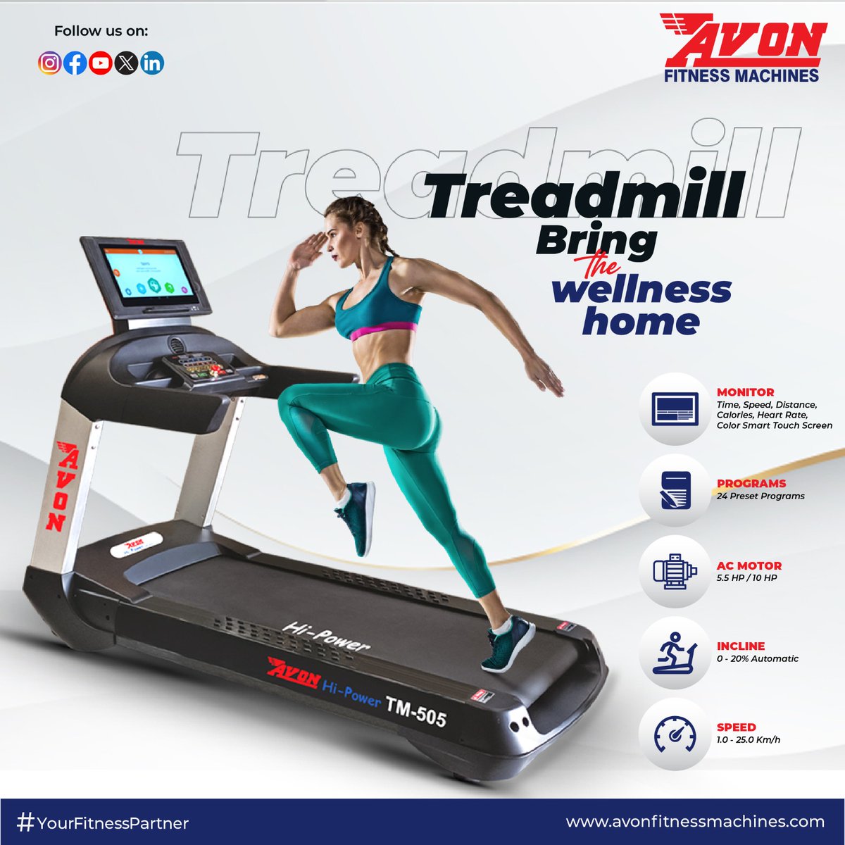 Transform your workout routine with Avon Treadmills and start your day off right.

#chestpress #excercising #workoutmotivation #workoutspecialist #workoutroutine #fitnessinfluencer #fitnessismylife #fitbody #cardioworkout #fitnessvideos #homefitnessworkout #fitnessroutine