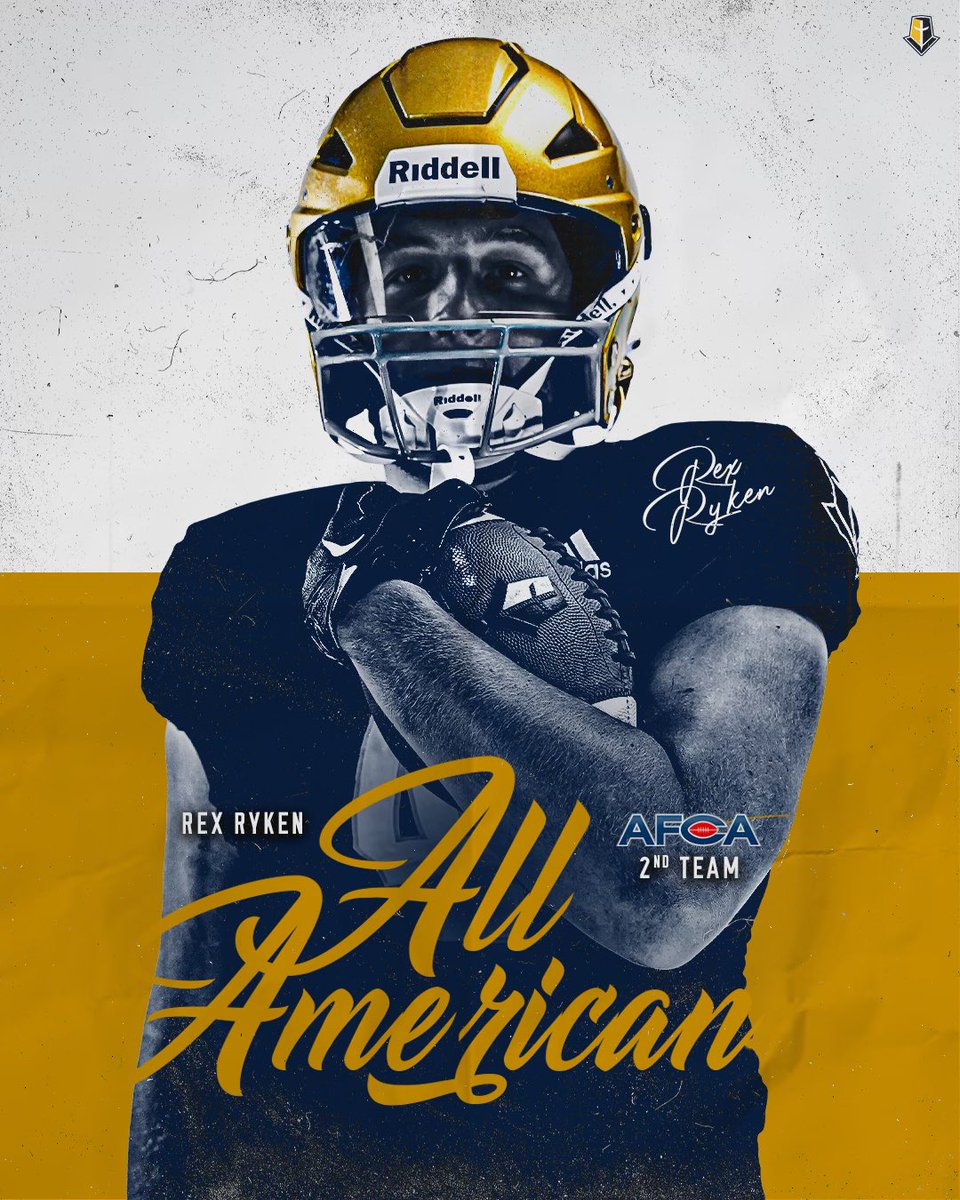 Congrats to our very own Rex Ryken! Recognized as All-American Tight End! Very well deserved. #GoldenStandard