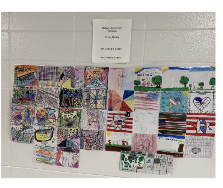 For Native American Heritage month, 5th grade students read stories to K-1 students; Each class also created quilt pieces. They did a wonderful job! #JCPSLibraries