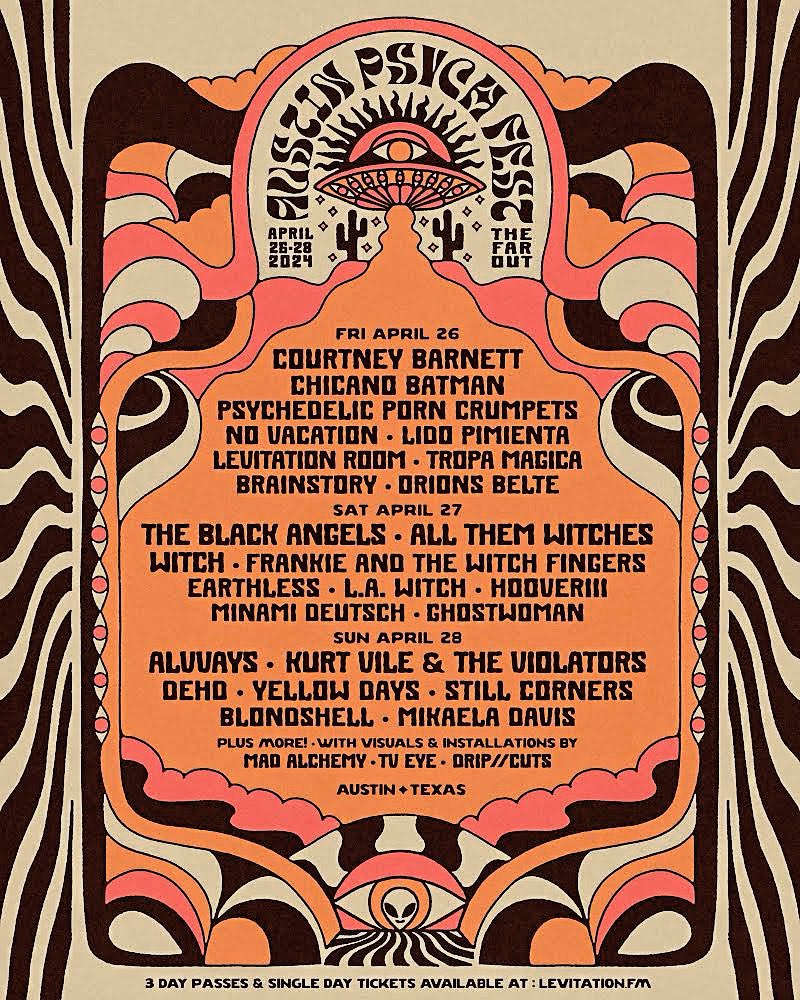 Catch us at Austin Psych Fest @LEVITATION on April 27!  Tickets are on sale this Friday at 10am CST - bit.ly/APF24 🤯🤘🏽💥🎸🫠👍🏽