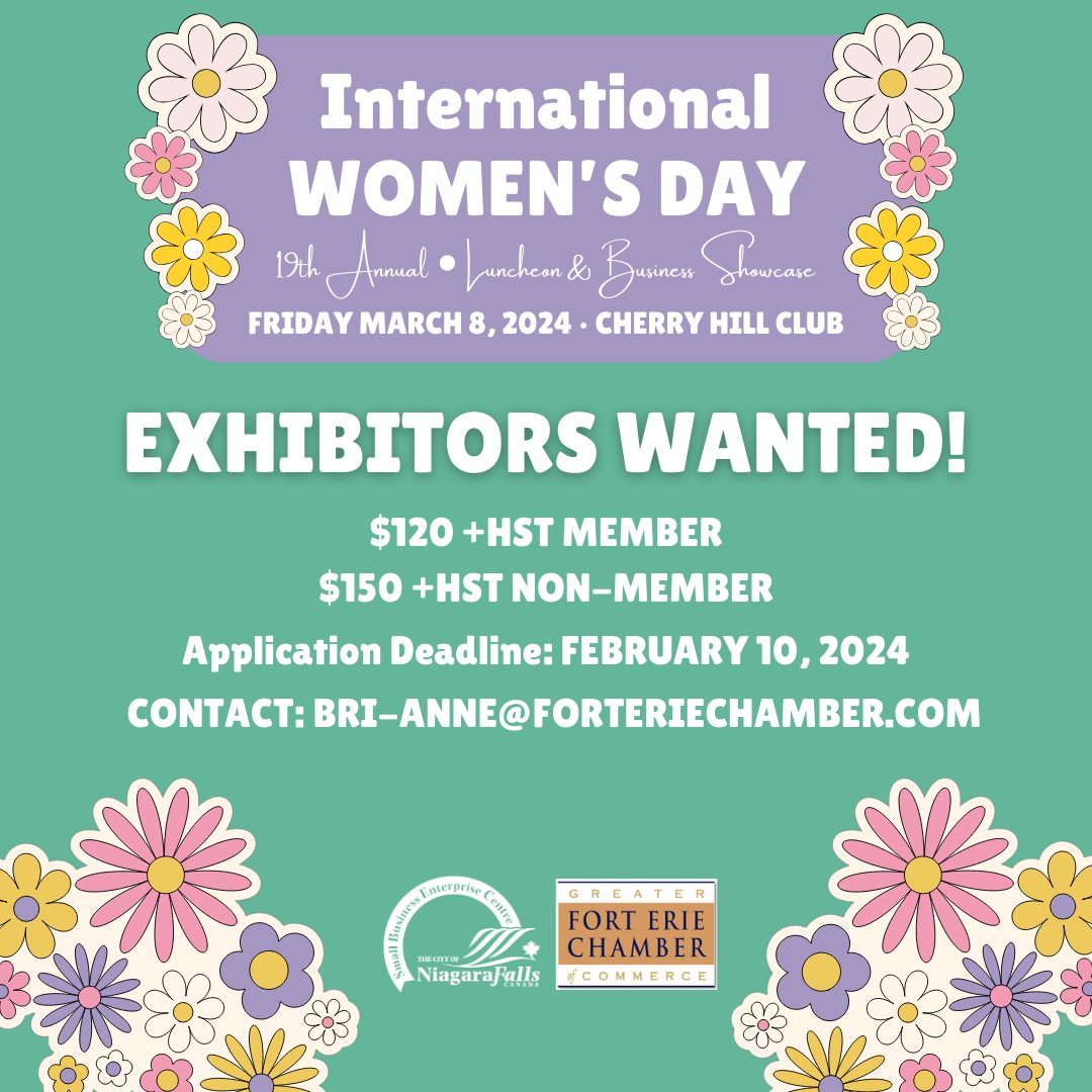 Empower, showcase, celebrate! ✨ Join us for International Women's Day 2024 as we highlight incredible women-led businesses. Calling all exhibitors to flaunt your goods and services! Contact bri-anne@forteriechamber.com for details.