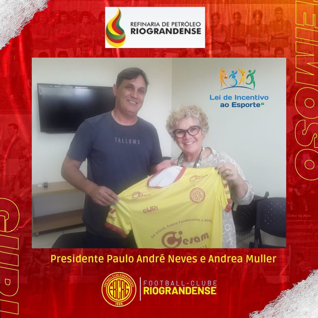 De Riograndense para Riograndense, e não poderia ser diferente! Através da Assessora de comunicação Andrea Muller, foi confirmado o apoio da Refinaria Riograndense para o projeto do clube cadastrado na Lei de Incentivo ao Esporte.