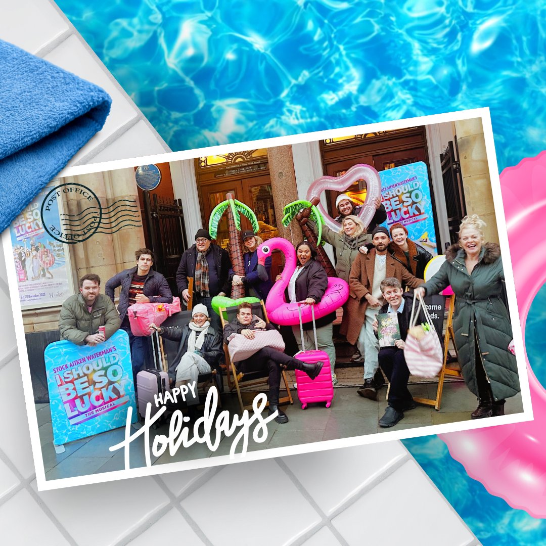 GrandTheatreLS1's tweet photo. The cast of @soluckymusical have arrived in Leeds, and it's love at first sight! 😍

Forget your plate of turkey and catch a plane to Turkey, as the songs of Stock Aitken Waterman put a different spin on 'holiday' cheer. 🎄☀️

Here until 30 Dec 2023! 👉 https://t.co/r06co1Mlm8 https://t.co/ZuOxAMFe17
