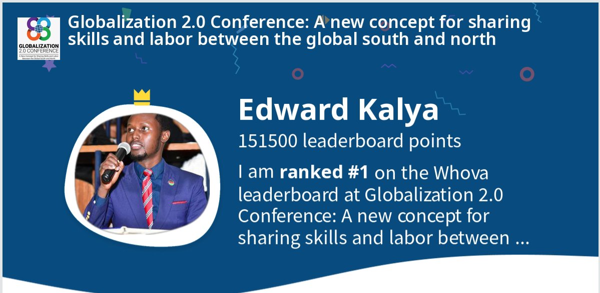 Edward_Kalya's tweet photo. |:| #ProgressPower |:|
Another Leaderboard record: I ranked #1 on the Global #Leaderboard at the #GlobalizationConference 2023 by @FNF_Kenya
Keep Moving Forward! https://t.co/3xEVkTlBk1