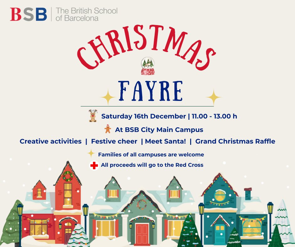 We're excited to see you all in our first ever #Christmas Fayre happening this Saturday at #BSBCity! It promises to be a day filled with merry activities and delightful moments for the whole family.🎨 🎵 🎅 🎁 All proceeds will go to the Red Cross #BSBCommunity💙