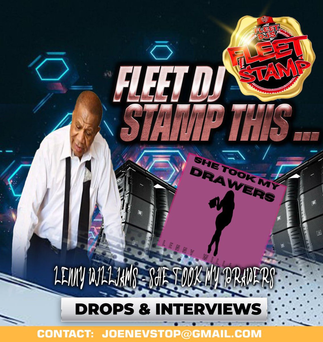 #fleetstamp @thereallennywilliams new song she took my drawers contact @joenevstop for booking and Interviews with Lenny Williams #lennywilliams #fleetdjs #fleetnations #fleetstamp