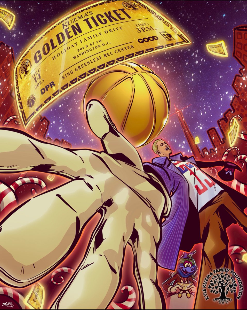 Join Us, <a href="/kylekuzma/">kuz</a> &amp; the <a href="/KyleKuzmaFF/">Kyle Kuzma Family Foundation</a> for their FREE Golden Ticket Holiday Family Drive this Thursday, December 14, 3-6 PM at King Greenleaf Recreation Center. Click the link to reserve your ticket today! 

goldenticketkylekuzma.splashthat.com

#KuzmaHolidayDrive #SeasonOfGiving