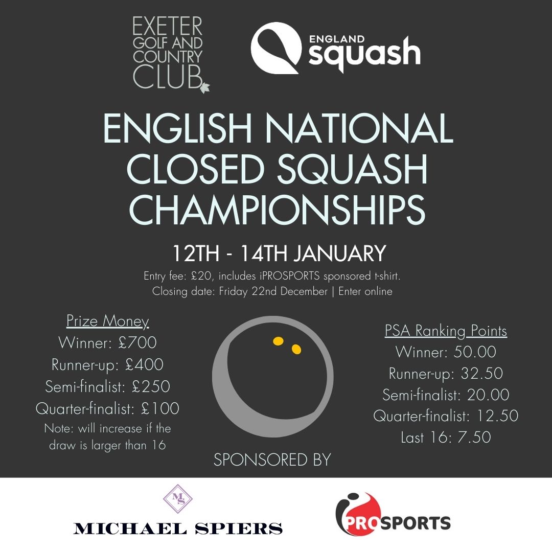 There's still time to enter the English National Closed Championships 🏆 🚨 🗓️ 12-14 January 📍 @exetergcc, EX2 7AE ⌛️ Entries close Friday 22 December! Don't miss out ➡️ tinyurl.com/mr3ddrvu