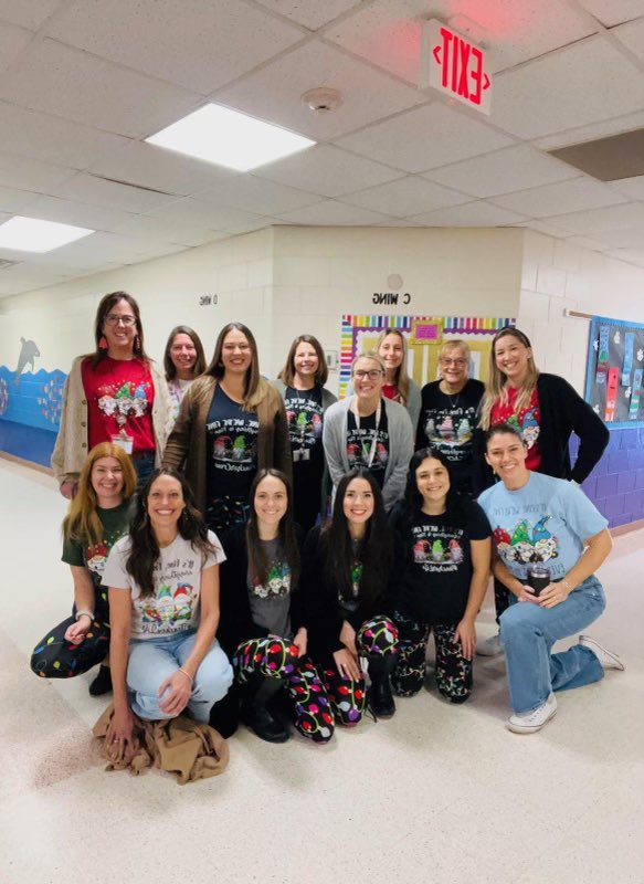 Talk about holiday spirit!!!! Matching 2nd grade crew for the win!!! <a href="/OAPrincipal/">Susan DAlessandro</a> #districtholidaychallenge
