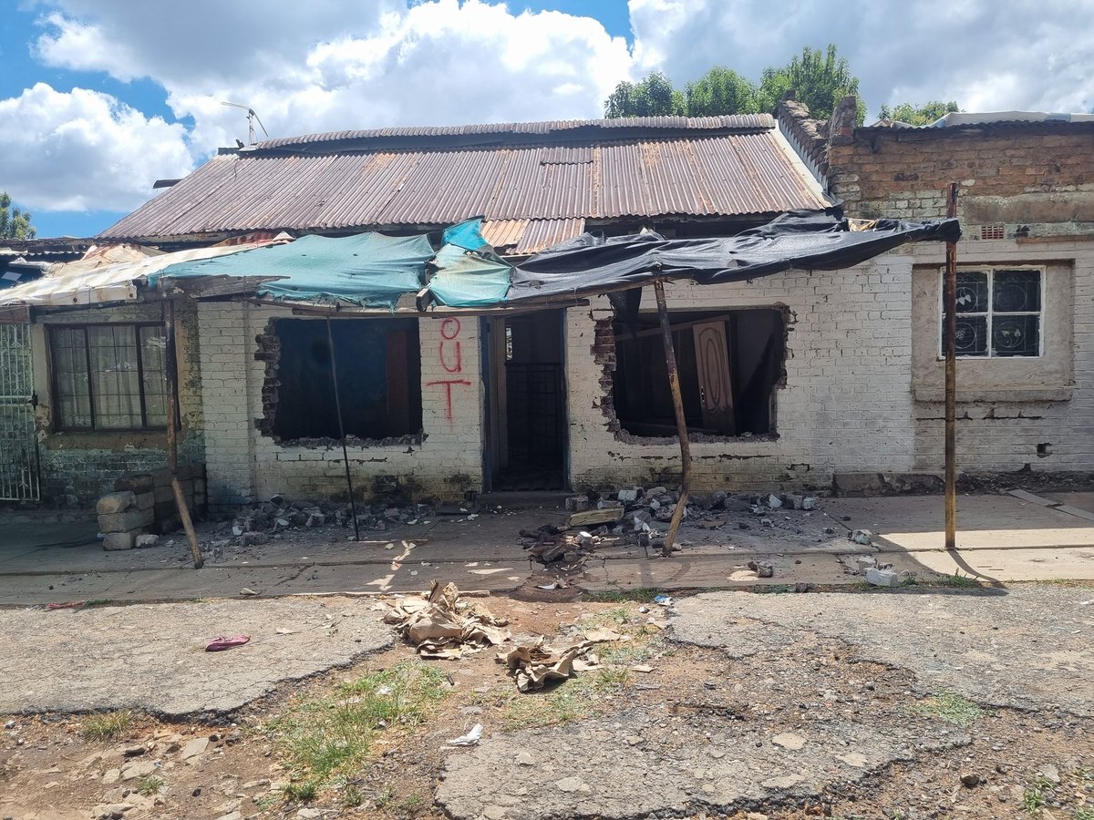 cora_bailey's tweet image. The end of an Era.  The old hostel at Durban Deep is being demolished