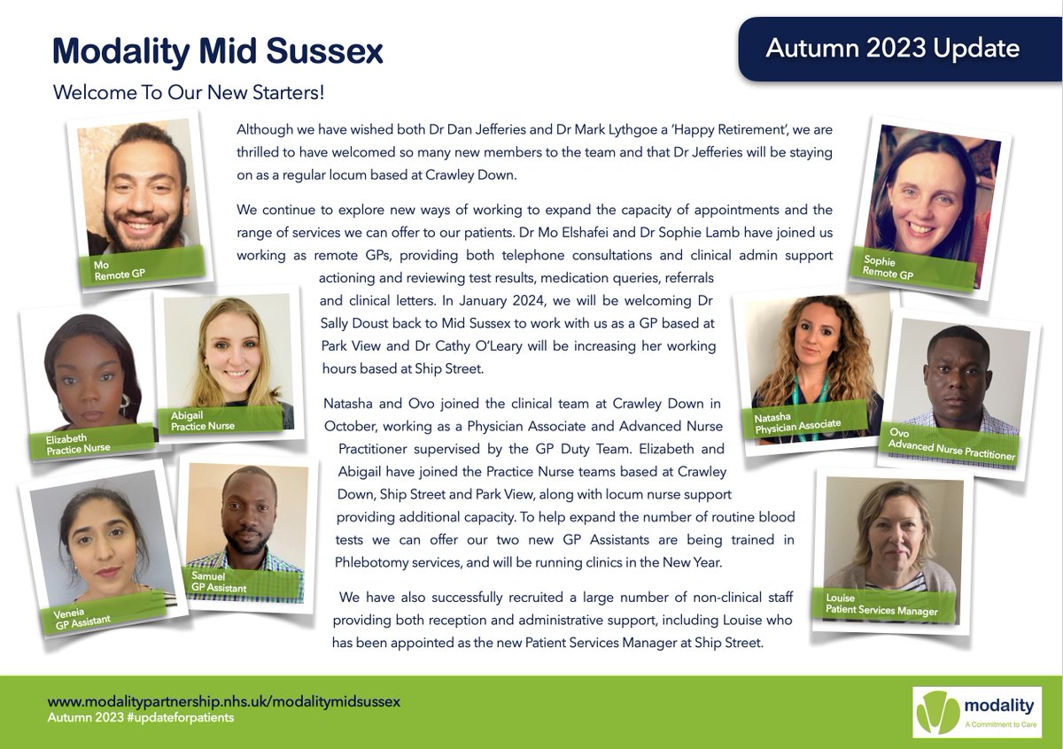 ModalityMidSuss's tweet image. Today, we publish our latest patient update. Please visit modalitypartnership.nhs.uk/_files/ugd/f85… to read the update in full