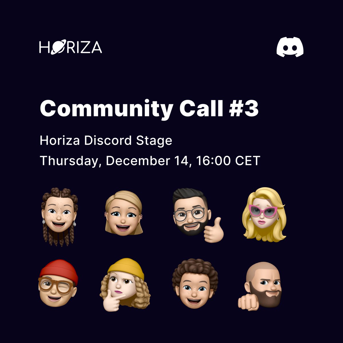 🪐 Join our 3rd Community Call:

When: Thursday, December 14th, 16:00 CET
Where: Discord Stage, link in bio
Speaker: CTO <a href="/ortomichDev/">Ortomich.eth</a>

Topic: Project Updates and the Upcoming NFT Collection

Best questions will get OG roles!

Who will we see there? ⬇️