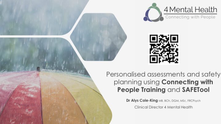 Great to talk about Connecting with People training and #SAFETool during ‘Best practice in supporting people with suicidal and self-harm ideation’ @NHSGIRFT Webinar yesterday. Fab hosting by @Psychautismcham and great talks from Sarah Anderson of @TLPCharity and Mike Caulfield 🙏🏼