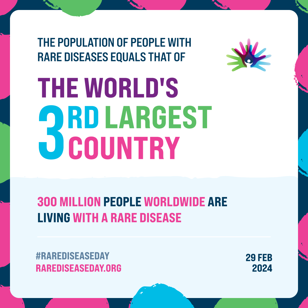 Staggering Statistics Did you know that people with rare diseases make up 5% of the world's population? This makes it equivalent to the 3rd most populated country in the world! 🌍 #RareDiseaseDay #ShareYourColours #Awareness #LightUpForRare