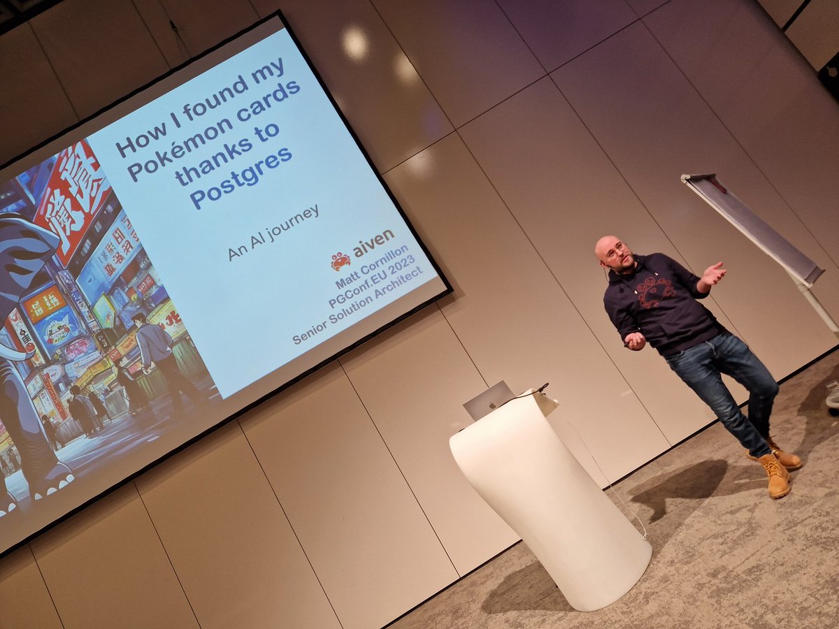 DevOpsBarbie's tweet image. Sorting through 10k+ Pokémon cards with image recognition /#pgvector - Matt Cornillon, Solution Architect at @aiven_io #pgconfeu