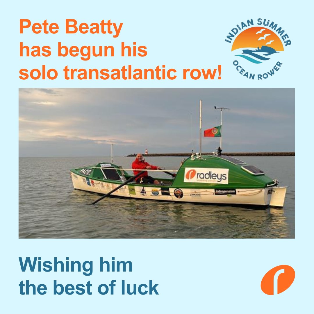 Radleys's tweet photo. Pete Beatty begun his transatlantic row today.
We are happy to be sponsoring such a great cause and wish him the best of luck!
Make sure you keep up with him: https://t.co/OXCCdJDZgM
#realtimechem #transatlanticrow #indiansummer2022 https://t.co/p0SNVNxYZU