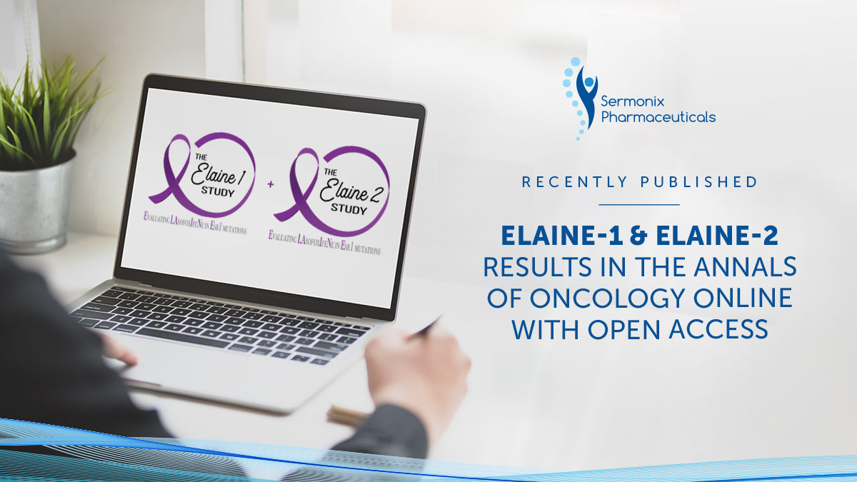 ANNOUNCEMENT! We are pleased to announce the publication of ELAINE-1 and ELAINE-2 trial results in @Annals_Oncology. Read more in the official press release: sermonixpharma.com/news/ #BCSM