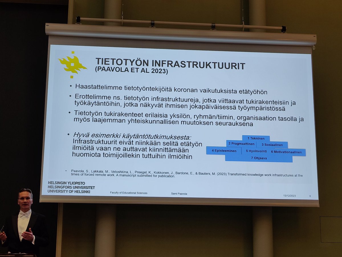 Minna Lakkala (@minnahl) on Twitter photo Digitaalinen oppiminen työelämässä -professorin <a href="/samipaavola/">Sami Paavola</a>'n juhlaluento, jossa hän tarkasteli käytäntötutkimuksen ominaispiirteitä suhteessa selittävään ja ymmärtävään tutkimukseen. Meidän #tietotyö'n infrastruktuurien tutkimuksemme mainittu esimerkkinä. Digitaalinen oppiminen työelämässä -professorin <a href="/samipaavola/">Sami Paavola</a>'n juhlaluento, jossa hän tarkasteli käytäntötutkimuksen ominaispiirteitä suhteessa selittävään ja ymmärtävään tutkimukseen. Meidän #tietotyö'n infrastruktuurien tutkimuksemme mainittu esimerkkinä.