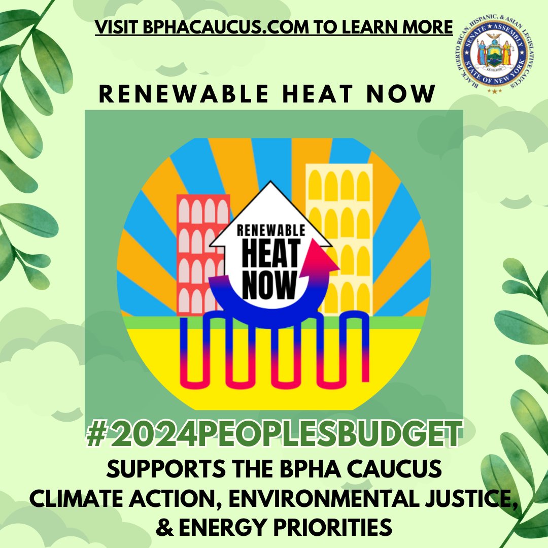 🌍 New York leads the nation in climate action, and we endorse @BPHACaucus's #ADemandforJustice in Climate Action & Environmental Justice, advocating for sustainable practices that benefit our communities. Pass the #NYHEAT Act: Cleaner Heat, Lower Bills!