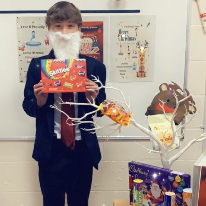 Today's Year 8 Advent Winner is Tyler C!

Tyler works hard every day, and we are proud he is a member of our pride.
We hope you enjoy your treat!
🥳🎄📞🍫🎁🎉
#adventwinner #attendancematters #adventmatters #TPWHDTRT