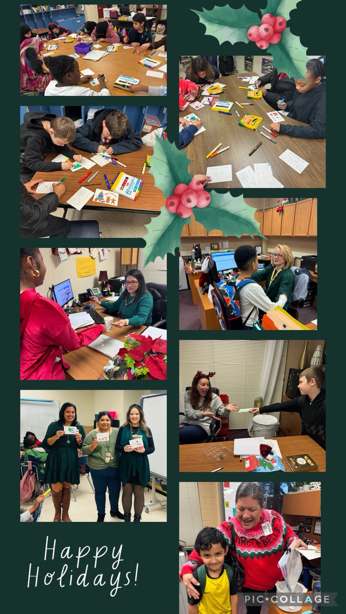 The @NISDCNE Kindness Club showed our @NISDCNE staff some Holiday Cheer today! They made Holiday Cards and surprised the staff with them!🎄❤️💚@NISDCounseling @NISDWholeChild