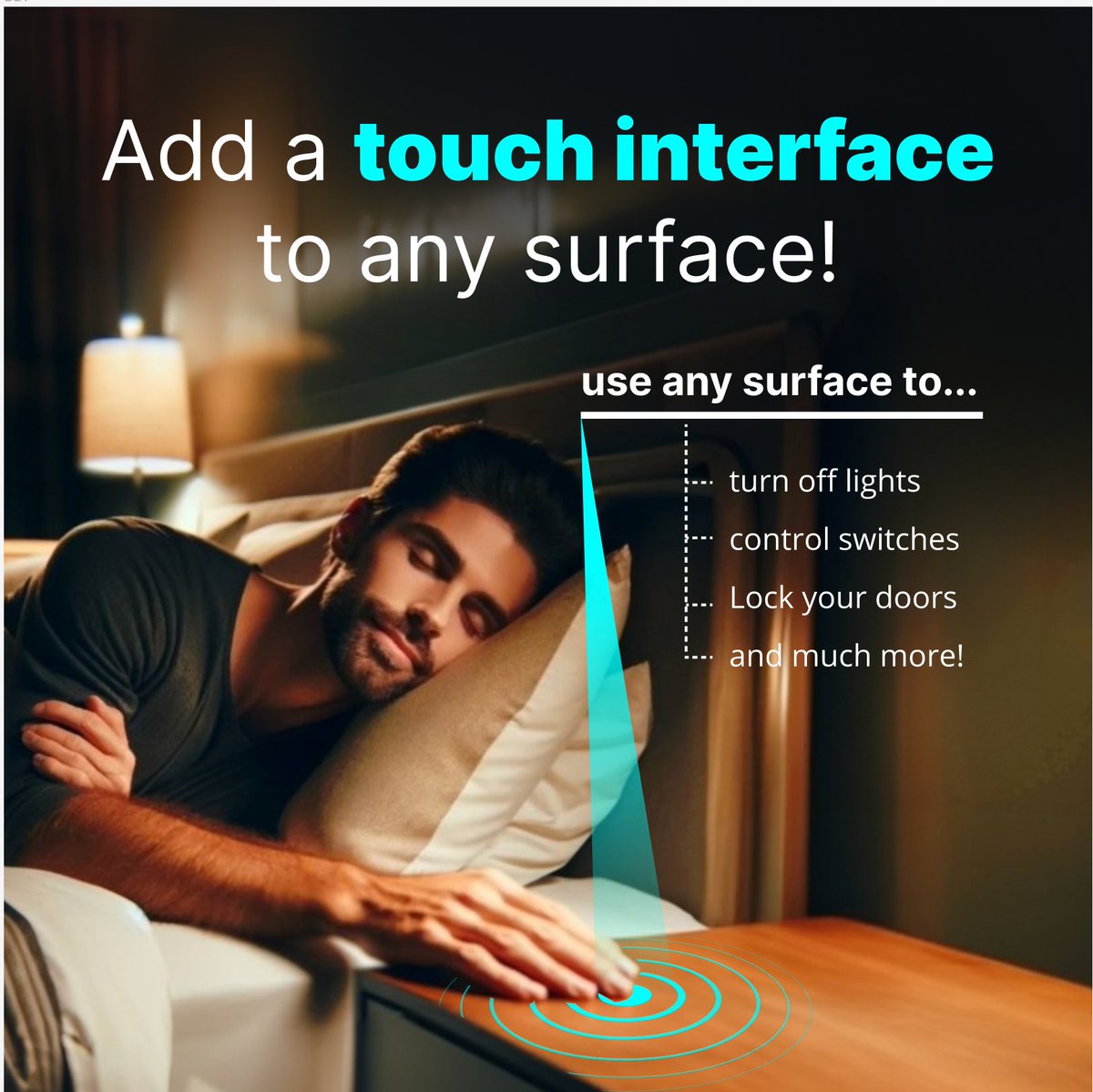 Tap into tranquility with Knocki: No need to speak.  Just a few soft taps on your nightstand, and Knocki dims the lights. Quiet convenience without a whisper."    Now with direct integration with <a href="/TPLINK/">TP-Link</a> Kasa and <a href="/Sonos/">Sonos</a>!  

On sale now!  knocki.com