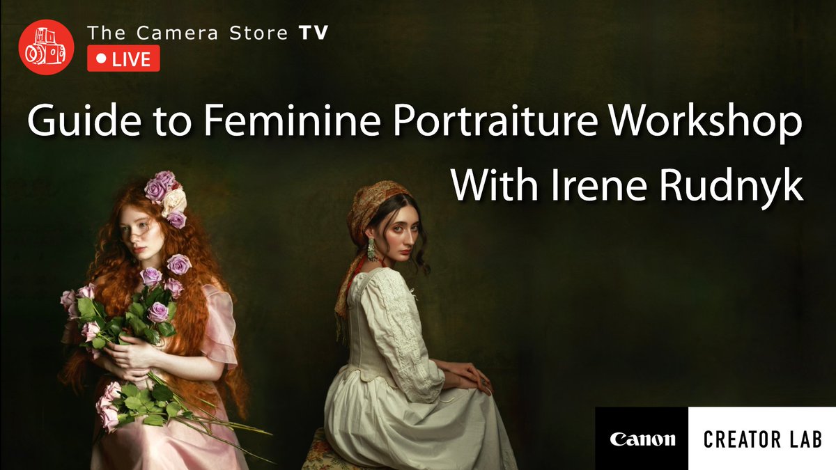 Tonight we are live streaming Guide to Feminine Portraiture Workshop with @irene_rudnyk! Virtually embark on an enlightening journey into the art of feminine portraiture with @CanonCanada gear! Watch it on YouTube tonight at 6:45 PM MST! → youtube.com/watch?v=XyupRf…