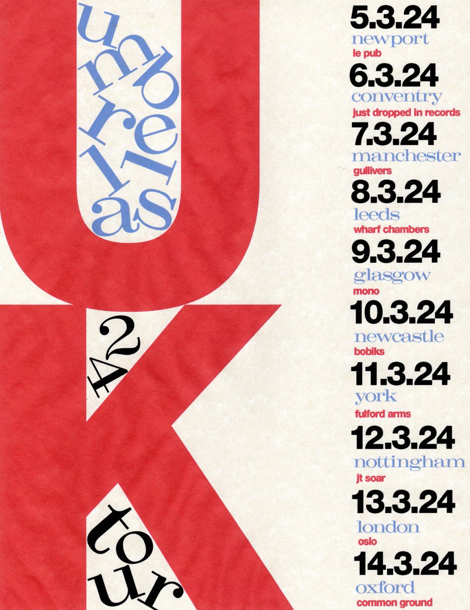 Very pleased to be welcoming San Francisco jangle-pop band <a href="/theumbrellassf/">the umbrellas</a> back to Yorkshire in March.
We're in <a href="/WharfChambersCC/">Wharf Chambers</a> w/ <a href="/GeddyLaurance/">Geddy Laurance and the Wandering Summer</a> &amp; <a href="/fulfordarmsyork/">Fulford Arms</a> with <a href="/SafeSuburban/">Safe Suburban Home Records</a>.
Top team.
<a href="/SlumberlandRecs/">Slumberland Records</a> &amp; @outsider_music for the win. Again.
&gt;&gt; pleasepleaseyou.com