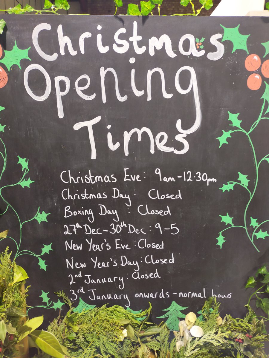 Christmas opening hours 2023 🎄
