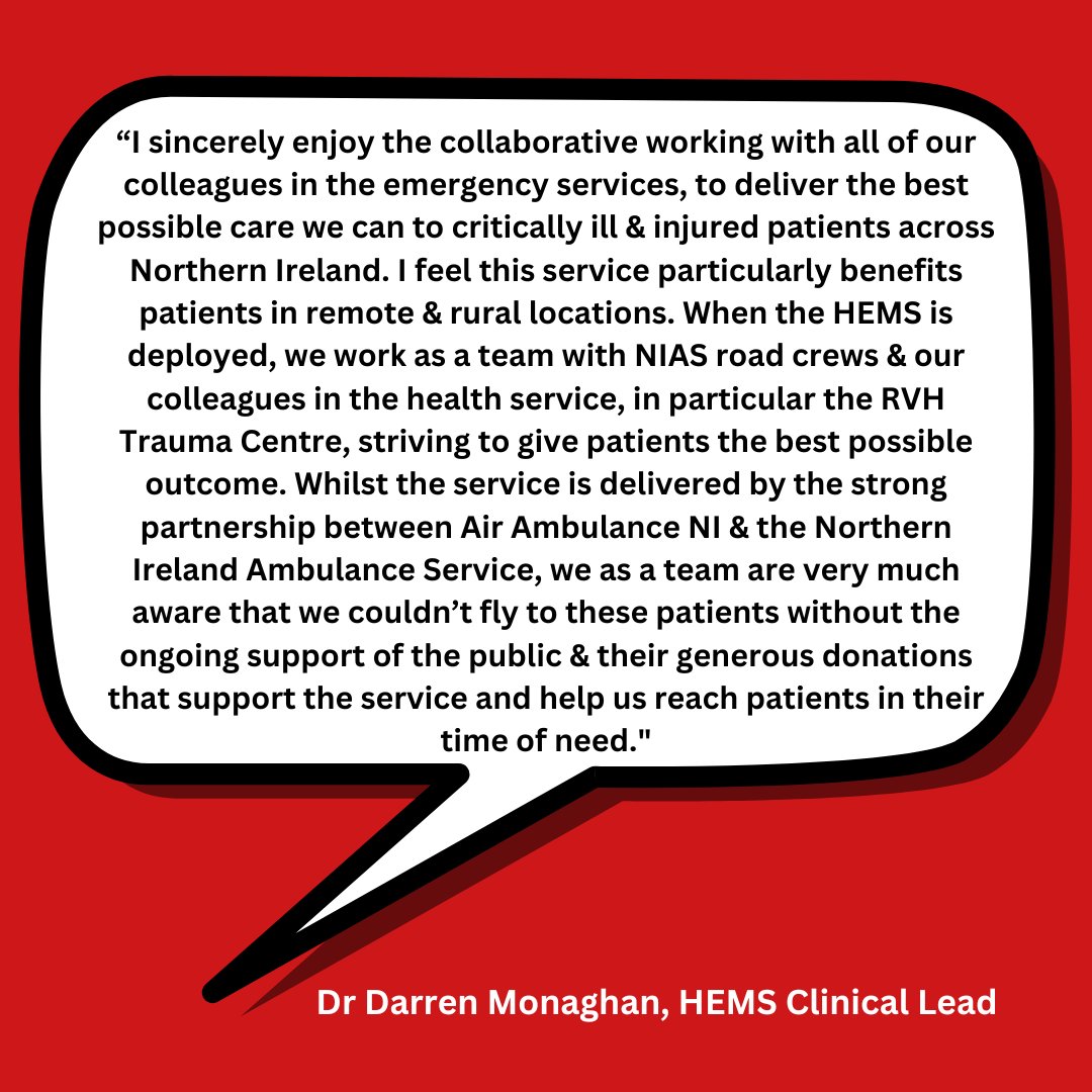 We asked Dr Darren Monaghan, HEMS Clinical Lead what he most enjoys about working for the Helicopter Emergency Medical Service 🚁