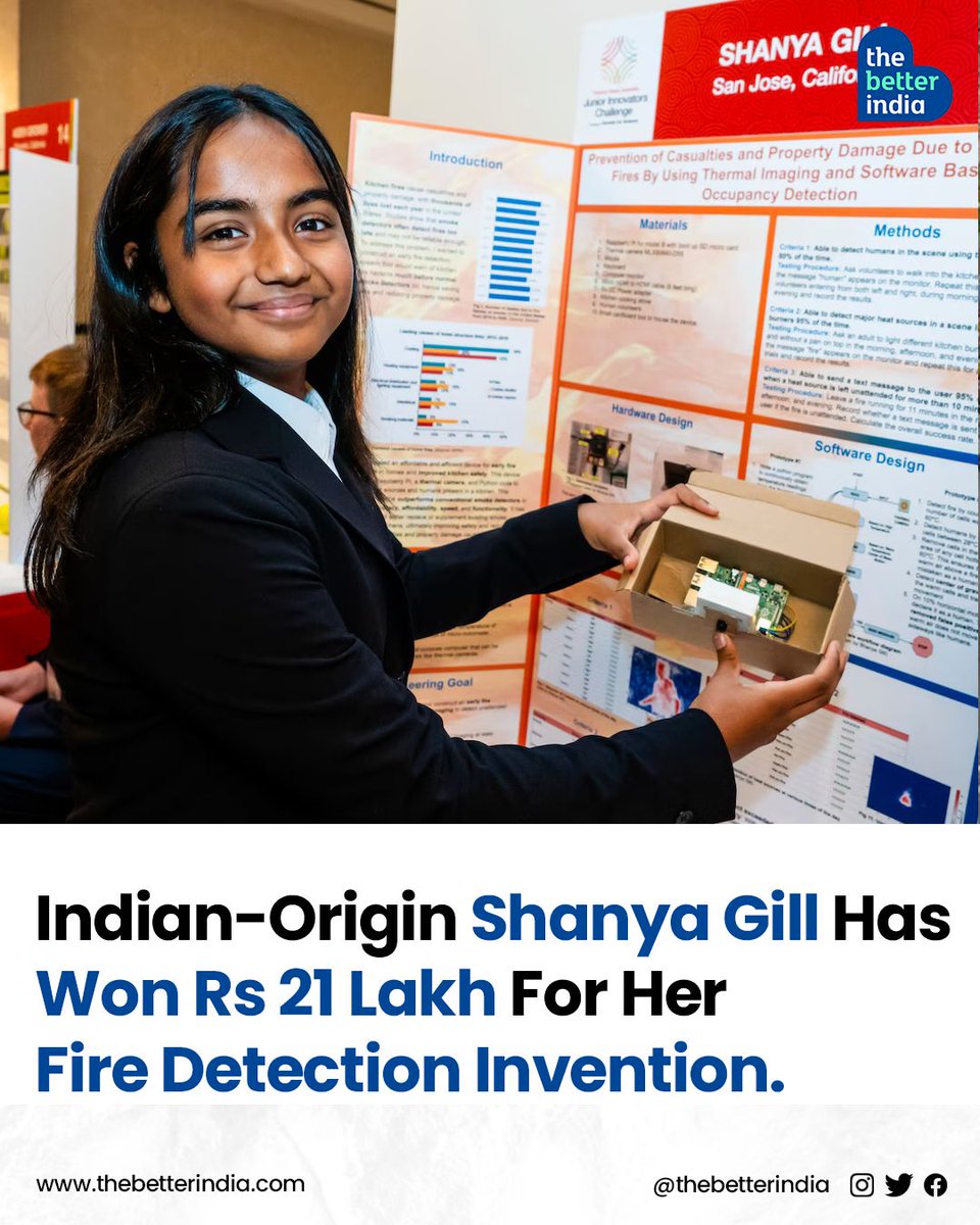 Moved by the burning down of a restaurant behind her house in the US, 12-year-old girl Shanya Gill revolutionised home safety with a breakthrough invention. #Innovation #FireSafety #STEM #ThermoFisherScientificAward #SmokeDetector #HomeSafety