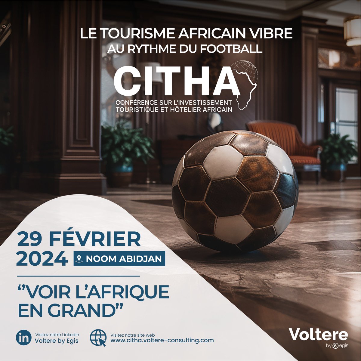⚽ L'Afrique vibre au rythme du football avec l'approche imminente de la Coupe d'Afrique des Nations en Côte d’Ivoire !

#CITHA2024 offre une opportunité unique pour revisiter les dynamiques urbaines observées pendant la CAN. 👉 Pour en savoir plus lnkd.in/ezSY-vgP
#CAN24
