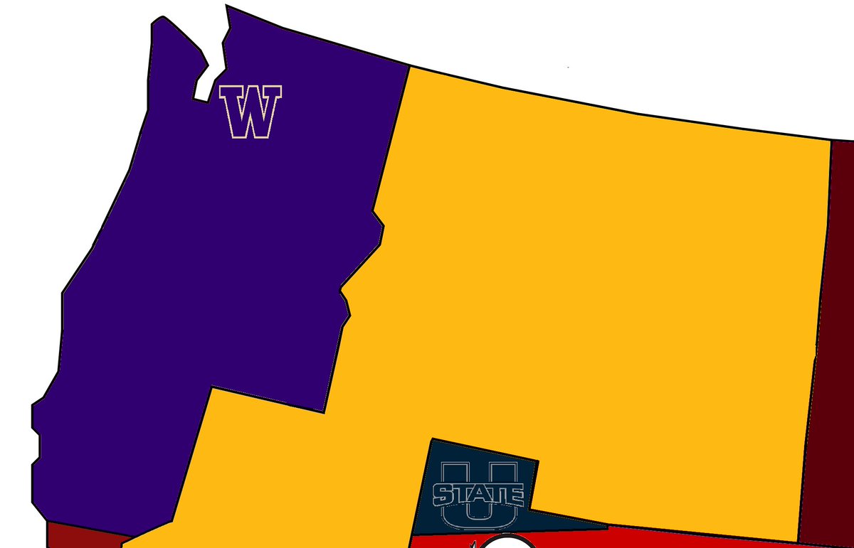 A very very bittersweet post to make. The end of the Pac 12 impacts our map and Washington wins the final battle.

#PurpleReign ☔️ #Pac12 #RIP #CFB #SI #GoDucks