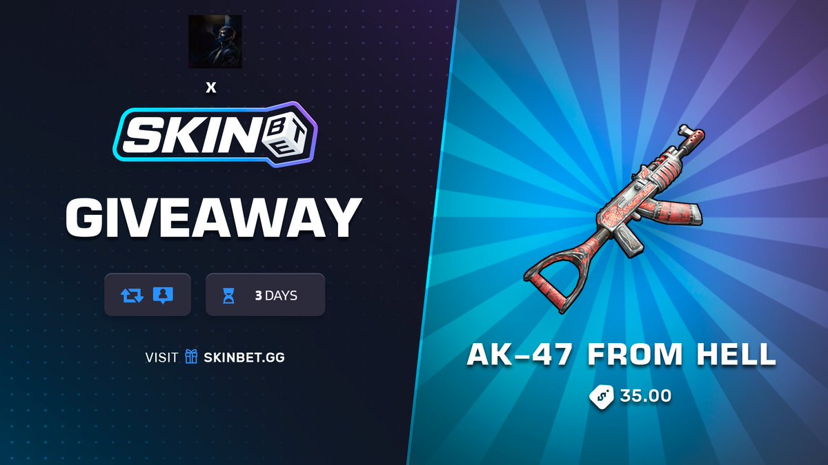 Yorald3's tweet image. 🔥$35 RUST GIVEAWAY🔥 

 Requirements: 
✅Follow me and @skinbetgg 
 🔃 Retweet 
✅Visit: skinbet.gg/r/yorald  (Optional)  
 
⏰Rolling in 3 days⏰